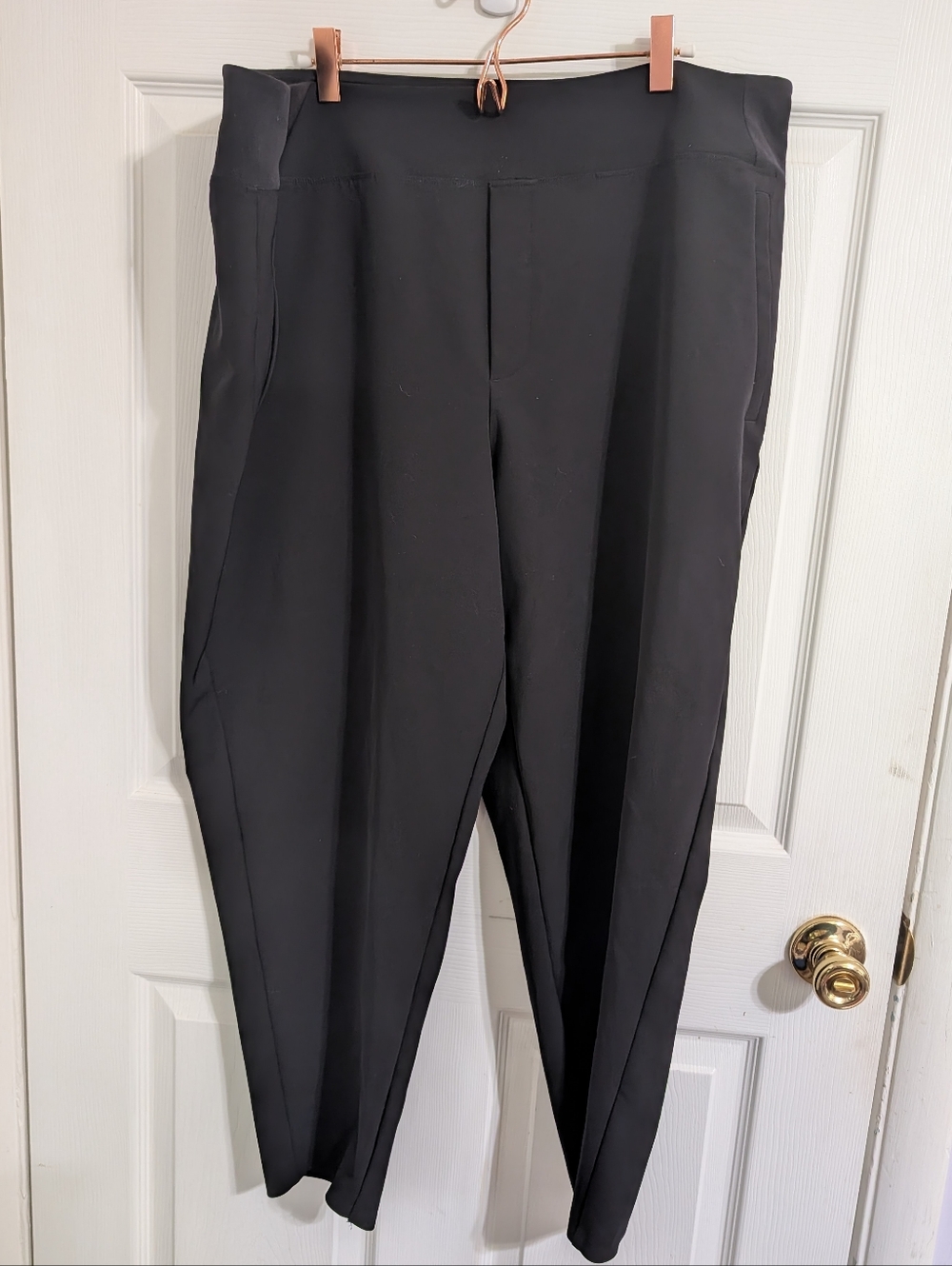 Athleta Womens Pants Endless High Rise Black Straight Leg Pull On Size 18